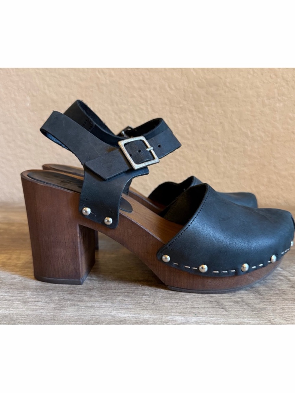 ASOS Platform Clogs studded Leather Upper Women’s Size eu 38/ us 7